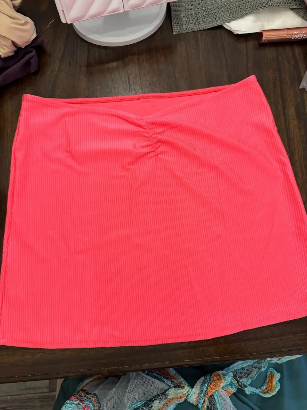 Aerie pink ribbed swimsuit cover up mini skirt in XL